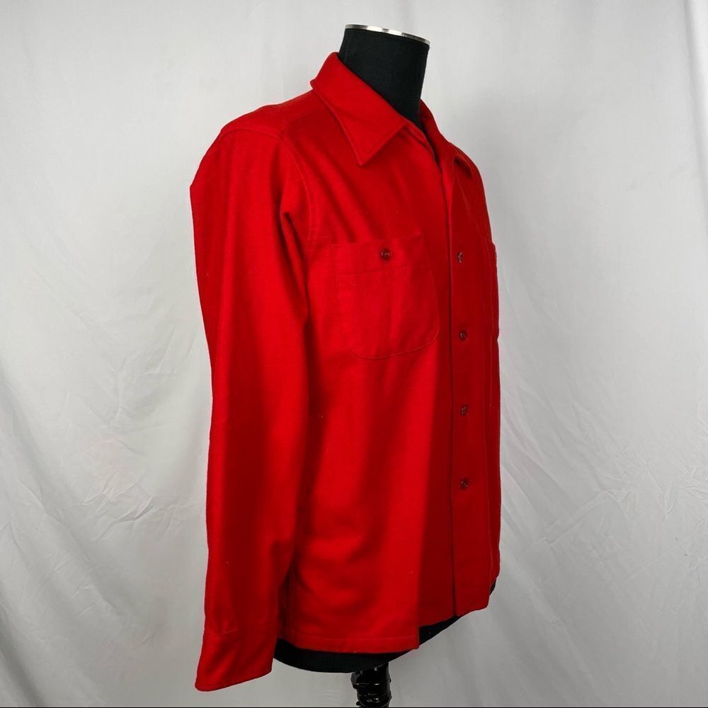Vintage Pendleton Red 100% Wool Button Front Shir… - image 2